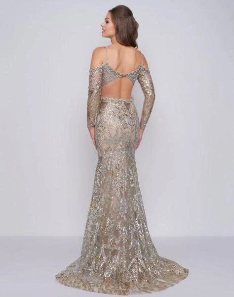 Formal Gowns Mac Duggal Prom - 50551M Embellished Plunging V-neck Dress With Train 4 Formal Gowns Mac Duggal Prom - 50551M Embellished Plunging V-neck Dress With Train