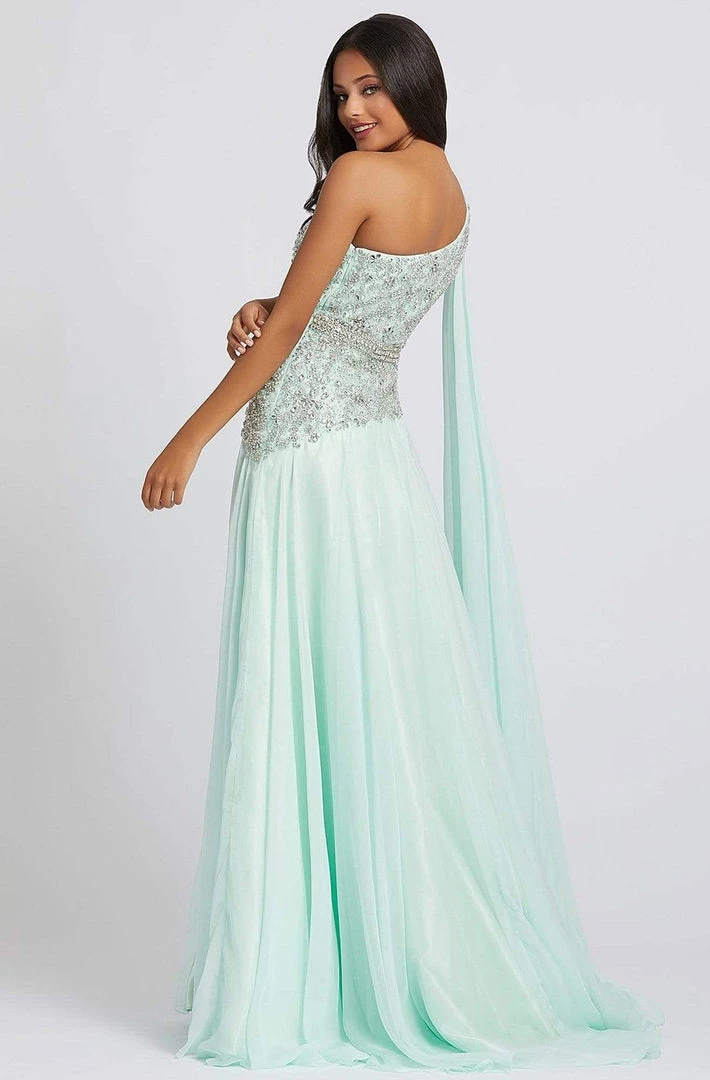 Formal Gowns Mac Duggal Prom - 66846M Asymmetrical Chiffon Gown With Slit 4 Formal Gowns Mac Duggal Prom - 66846M Asymmetrical Chiffon Gown With Slit