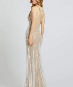 Mac Duggal Prom - 67189M Sequined Deep V-neck Sheath Dress Formal Gowns