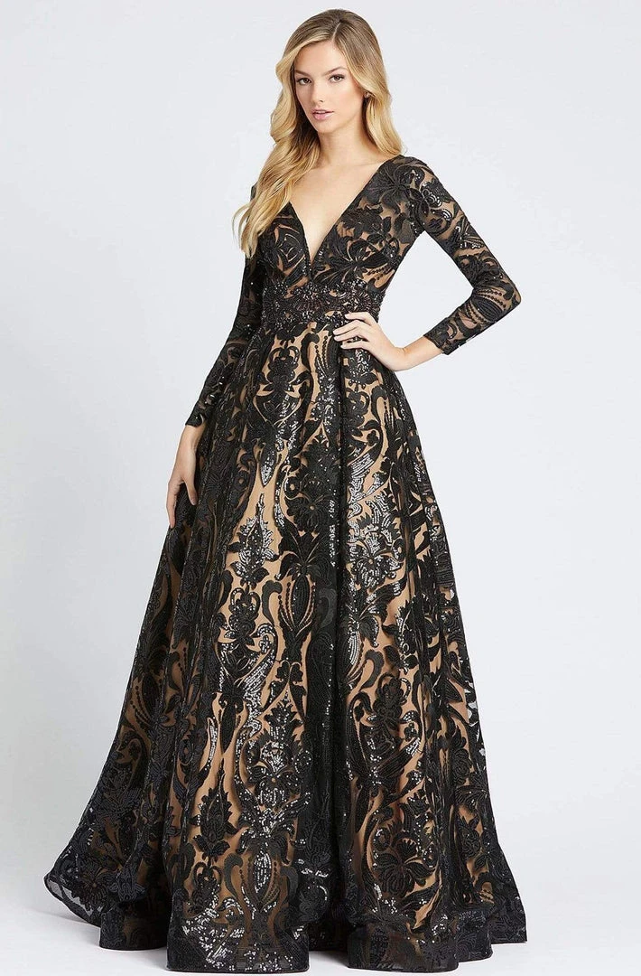 Mac Duggal - Sequin Deep V-neck Ballgown 66334H - 1 Pc Black In Size 18 Available Formal Gowns 3 Mac Duggal - Sequin Deep V-neck Ballgown 66334H - 1 Pc Black In Size 18 Available Formal Gowns