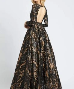 Mac Duggal - Sequin Deep V-neck Ballgown 66334H - 1 Pc Black In Size 18 Available Formal Gowns 8 Mac Duggal - Sequin Deep V-neck Ballgown 66334H - 1 Pc Black In Size 18 Available Formal Gowns