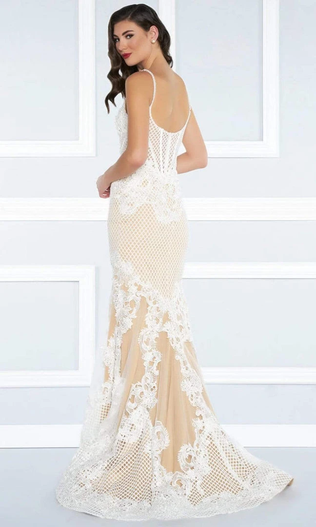 Mac Duggal - White Illusion Style 78999R Formal Gowns 4 Mac Duggal - White Illusion Style 78999R Formal Gowns