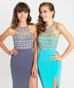 Madison James - 16-377 Dress In Turquoise Formal Gowns