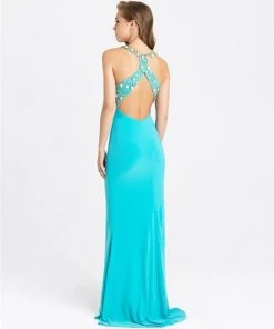 Madison James - 16-377 Dress In Turquoise Formal Gowns