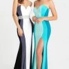 Formal Gowns Madison James - 16-381 Strapless Colorblock Dress - 1 Pcs White In Size 00 Available