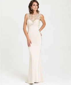 Madison James - 16-383 Dress In Champagne Formal Gowns