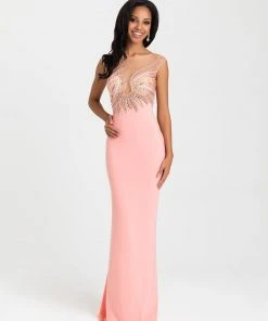 Madison James - 16-387 Dress In Coral Formal Gowns