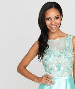 Madison James - 16-410 Dress In Aqua Formal Gowns
