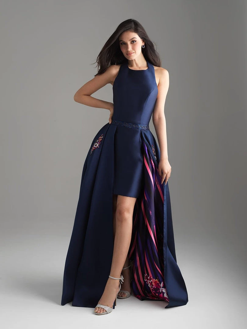 Madison James - 18-620 Halter Neck Mikado High Low Gown Formal Gowns 3 Madison James - 18-620 Halter Neck Mikado High Low Gown Formal Gowns