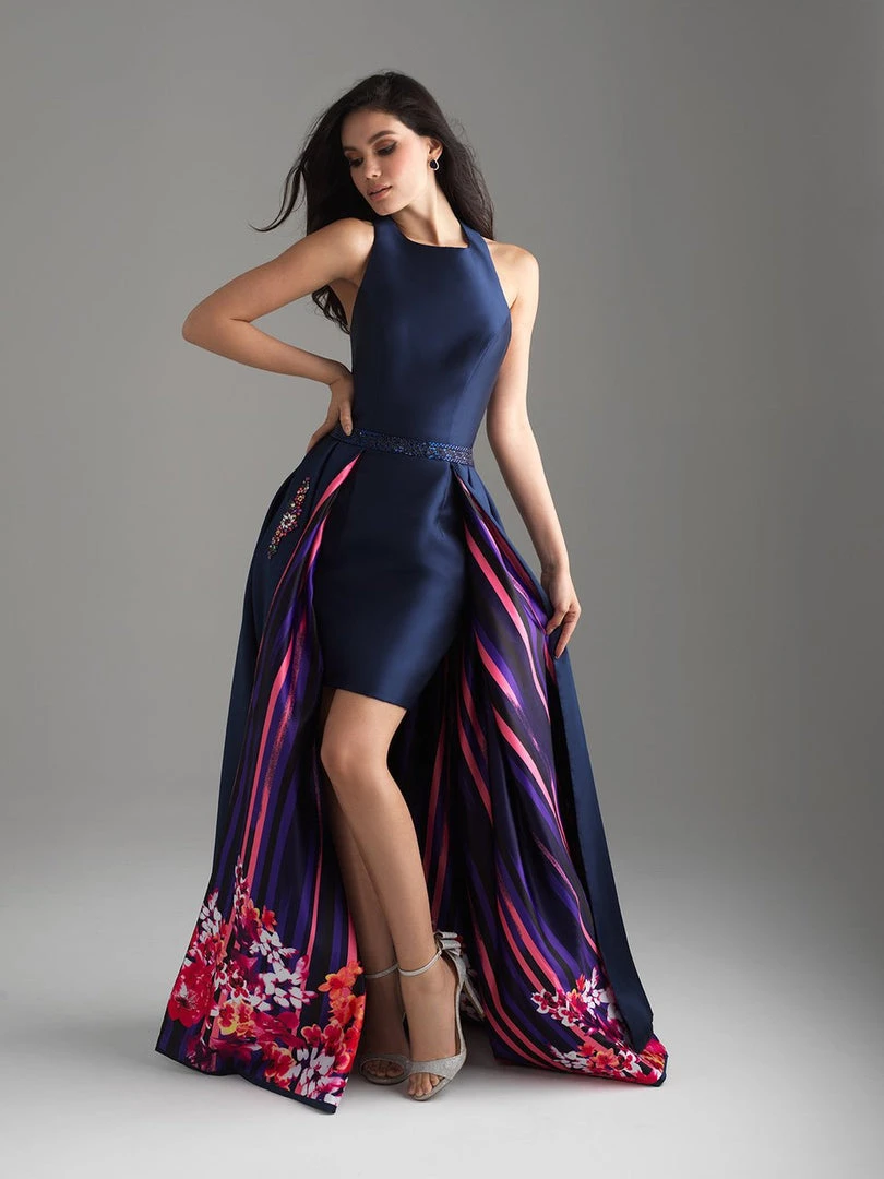 Madison James - 18-620 Halter Neck Mikado High Low Gown Formal Gowns 4 Madison James - 18-620 Halter Neck Mikado High Low Gown Formal Gowns