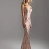 Madison James - 18-624 Deep V-neckline Sequined Sheath Gown 1 Madison James - 18-624 Deep V-neckline Sequined Sheath Gown