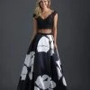 Madison James - 18-630 Two Piece Lace Floral Evening Gown Formal Gowns