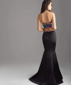 Madison James - 18-634 Beaded Strapless Two-Piece Mermaid Gown