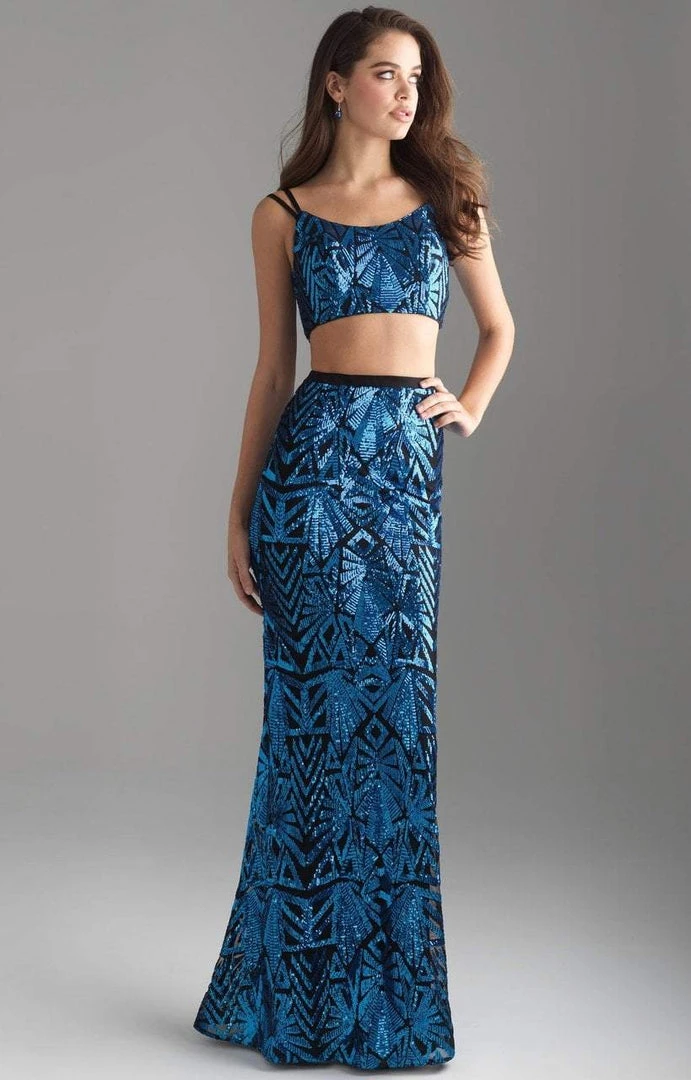 Formal Gowns Madison James - 18-636 Two Piece Crop Top Sequined Dress 3 Formal Gowns Madison James - 18-636 Two Piece Crop Top Sequined Dress