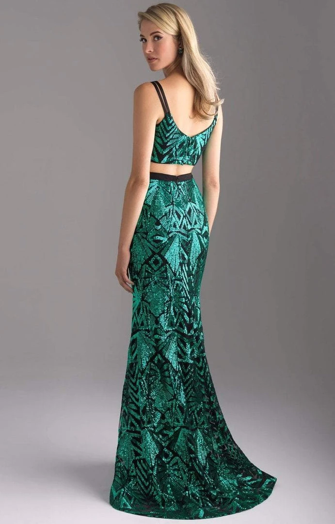 Formal Gowns Madison James - 18-636 Two Piece Crop Top Sequined Dress 5 Formal Gowns Madison James - 18-636 Two Piece Crop Top Sequined Dress