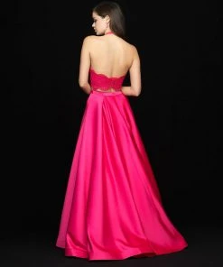 Formal Gowns Madison James - 18-672 Two Piece Halter A-line Dress