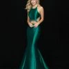 Madison James - 18-689 Embellished Halter Mermaid Dress Formal Gowns