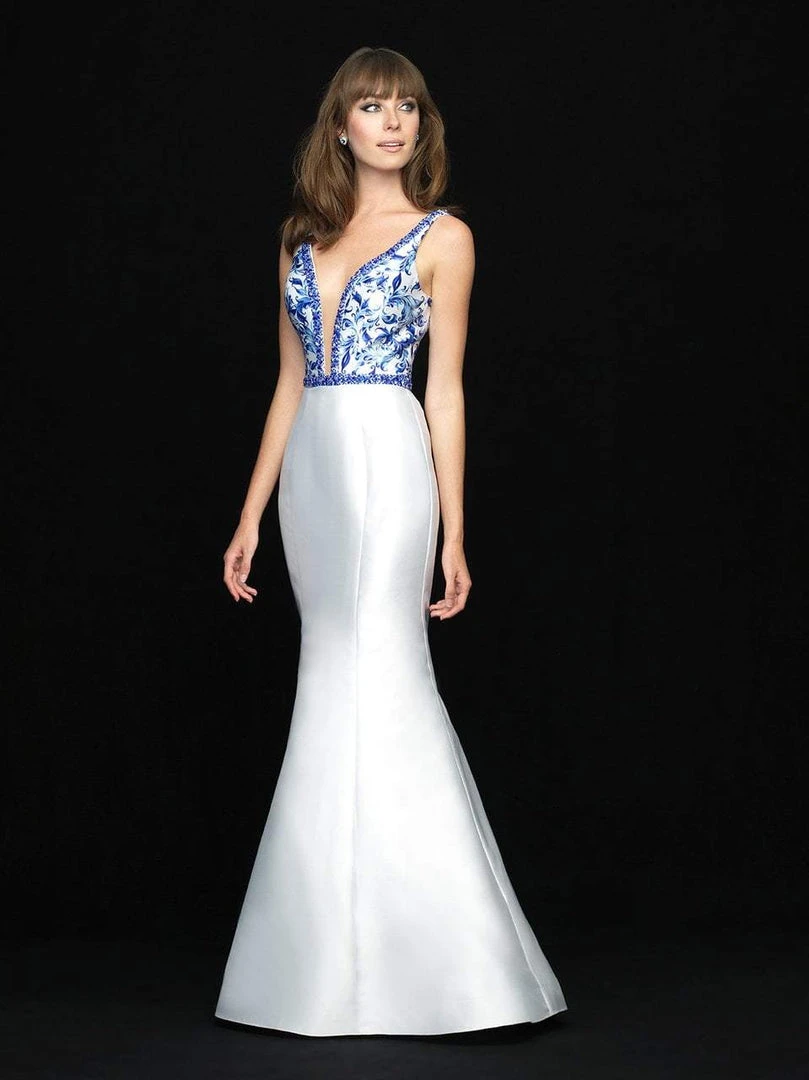 Formal Gowns Madison James - 18-727 Deep V-neck Floral Print Mermaid Gown 4 Formal Gowns Madison James - 18-727 Deep V-neck Floral Print Mermaid Gown