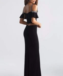 Madison James - 18-745 Crystal-Adorned Off-Shoulder Sheath Gown 7 Madison James - 18-745 Crystal-Adorned Off-Shoulder Sheath Gown