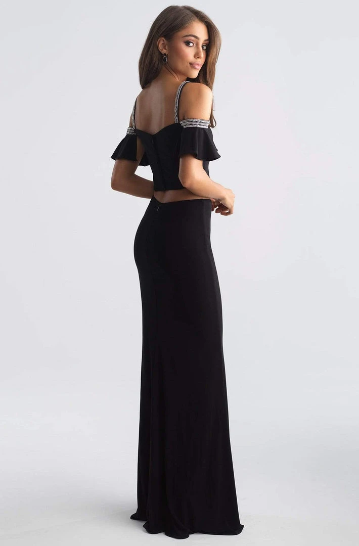 Madison James - 18-745 Crystal-Adorned Off-Shoulder Sheath Gown 4 Madison James - 18-745 Crystal-Adorned Off-Shoulder Sheath Gown