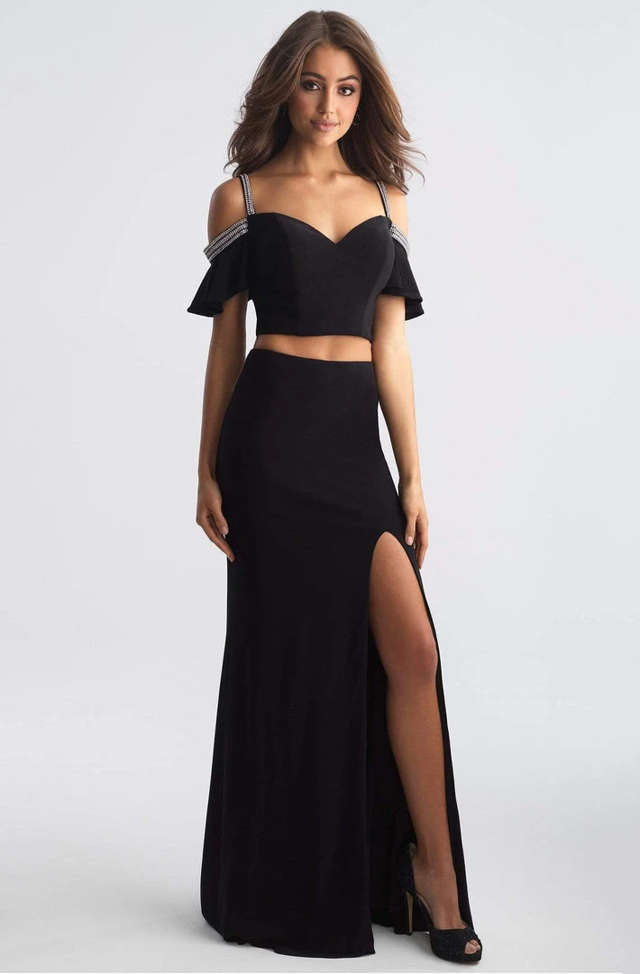 Madison James - 18-745 Crystal-Adorned Off-Shoulder Sheath Gown 3 Madison James - 18-745 Crystal-Adorned Off-Shoulder Sheath Gown
