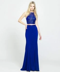 Madison James - 19-106 Beaded Illusion Bodice Two-Piece Gown Formal Gowns