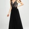 Formal Gowns Madison James - 19-108 Asymmetrical Embroidered High Slit Gown