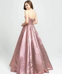 Madison James - 19-111 Strapless Glitter Mikado Ballgown