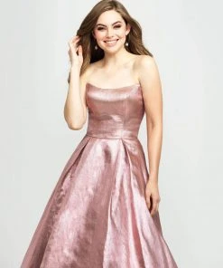 Madison James - 19-111 Strapless Glitter Mikado Ballgown
