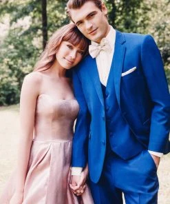 Madison James - 19-111 Strapless Glitter Mikado Ballgown