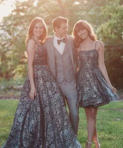 Madison James - 19-113 Laser Cut Lace A-line Dress Cocktail Dresses 12 Madison James - 19-113 Laser Cut Lace A-line Dress Cocktail Dresses