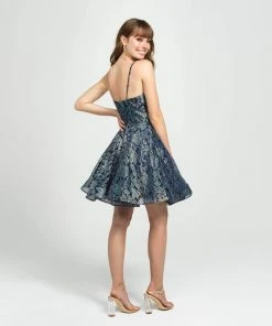 Madison James - 19-113 Laser Cut Lace A-line Dress Cocktail Dresses 10 Madison James - 19-113 Laser Cut Lace A-line Dress Cocktail Dresses