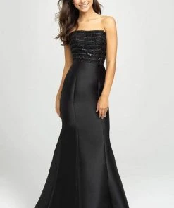 Formal Gowns Madison James - 19-118 Ruffled Beaded Strapless Mermaid Gown