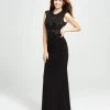 Madison James - 19-121 Sheer Embroidered Jewel Evening Gown Formal Gowns