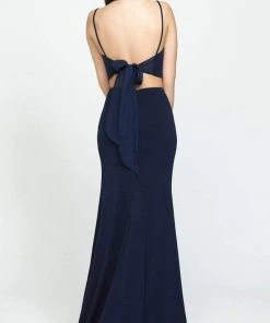 Madison James - 19-123 Crop Top Sheath Skirt With Slit Jersey Dress Formal Gowns