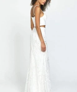 Formal Gowns Madison James - 19-128 Two-Piece Embroidered Halter Sheath Gown