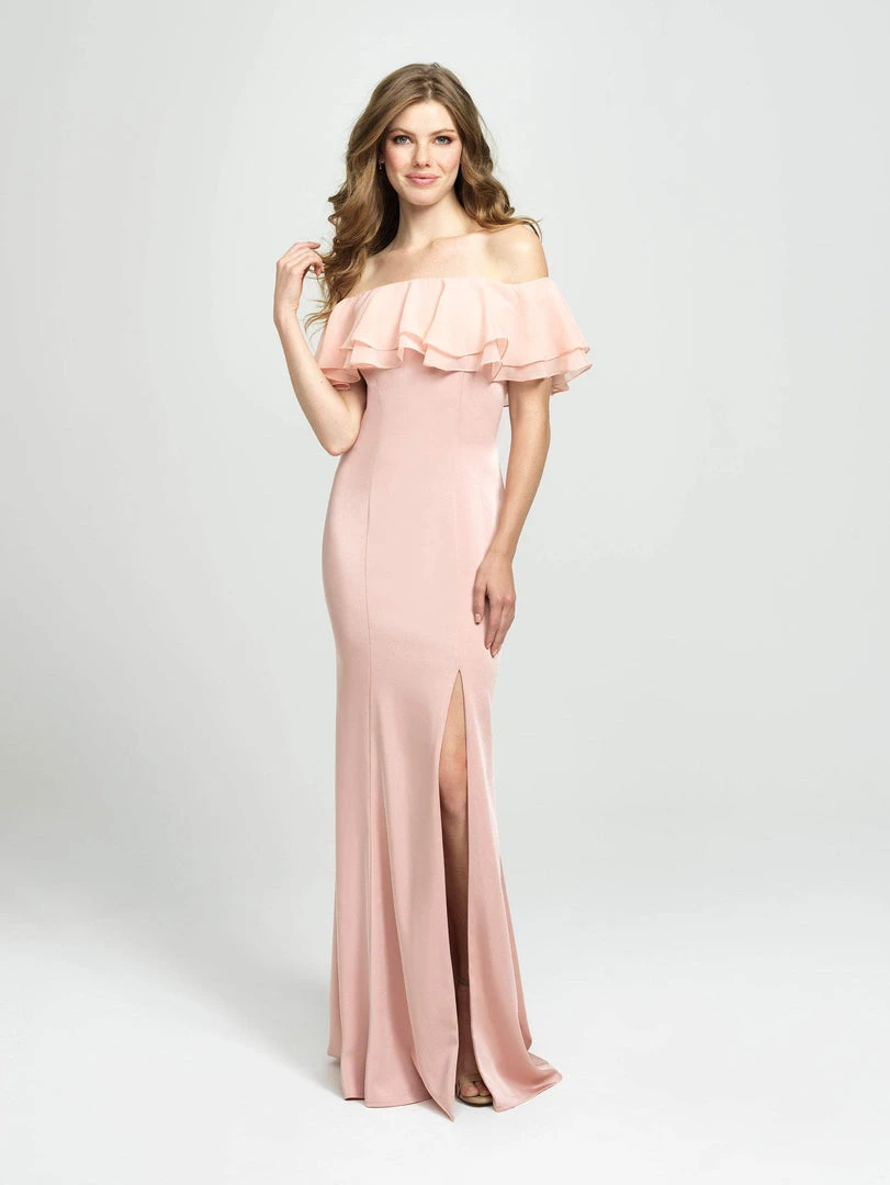 Madison James - 19-137 Ruffled Off-Shoulder Gown With Slit Formal Gowns 8 Madison James - 19-137 Ruffled Off-Shoulder Gown With Slit Formal Gowns