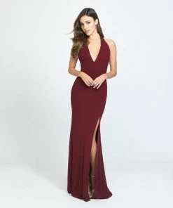 Formal Gowns Madison James - 19-140 Plunging Halter Open Back Dress