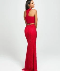 Formal Gowns Madison James - 19-141 Two Piece Halter Sheath Dress