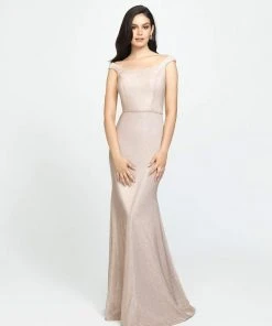 Madison James - 19-175 Glitter Jersey Trumpet Dress With Train Formal Gowns 9 Madison James - 19-175 Glitter Jersey Trumpet Dress With Train Formal Gowns