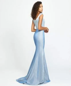 Madison James - 19-175 Glitter Jersey Trumpet Dress With Train Formal Gowns 10 Madison James - 19-175 Glitter Jersey Trumpet Dress With Train Formal Gowns