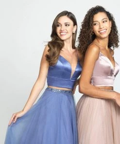 Madison James - 19-181 Two-Piece Plunging Sweetheart Tulle Gown Formal Gowns