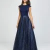 Madison James - 19-250M Satin Jewel Glitter Tulle A-line Dress Formal Gowns