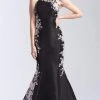 Formal Gowns Madison James - 20-301 Floral Applique Halter Mermaid Dress
