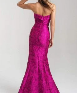 Madison James - 20-315 Floral Brocade Strapless Mermaid Dress