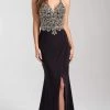 Formal Gowns Madison James - 20-322 Embellished Halter Dress With Slit