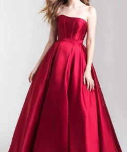 Madison James - 20-323 Strapless Sweetheart Satin Taffeta Ballgown