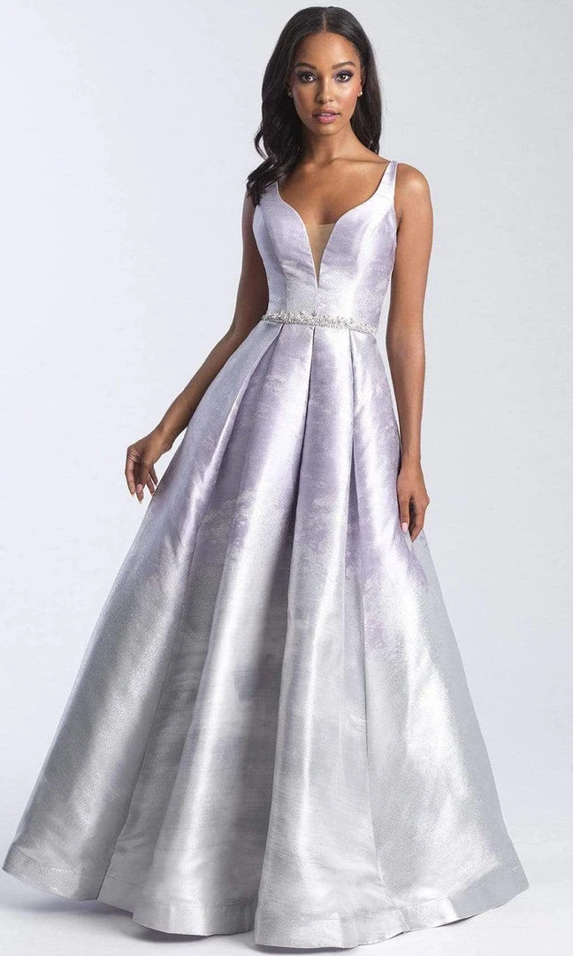 Madison James - 20-333 Deep V-neck Metallic Mikado Ballgown 5 Madison James - 20-333 Deep V-neck Metallic Mikado Ballgown