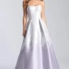 Madison James - 20-334 Contrast Print Metallic Mikado Ballgown 1 Madison James - 20-334 Contrast Print Metallic Mikado Ballgown