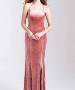 Formal Gowns Madison James - 20-337 Sparkle Velvet Scoop Sheath Dress